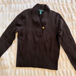 Polo Ralph Lauren Chocolate V-Neck Sweater
